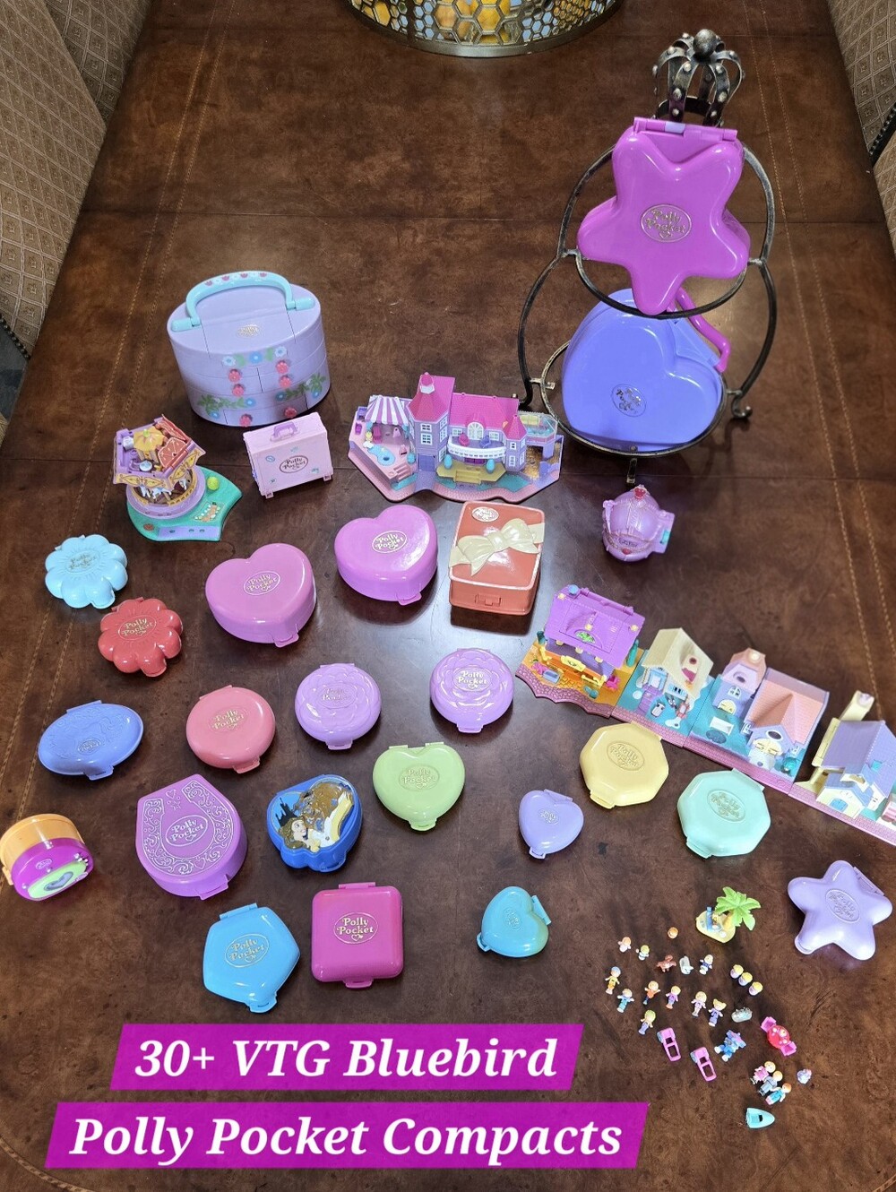 ✨️30+ LOT Bluebird Polly Pocket MEGA BUNDLE Compacts 90s Collectors & BONUS✨